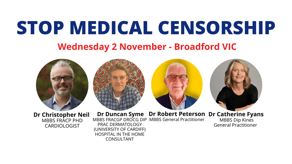 Stop Medical Censorship VIC 2 November 2022 (Blog Banner)